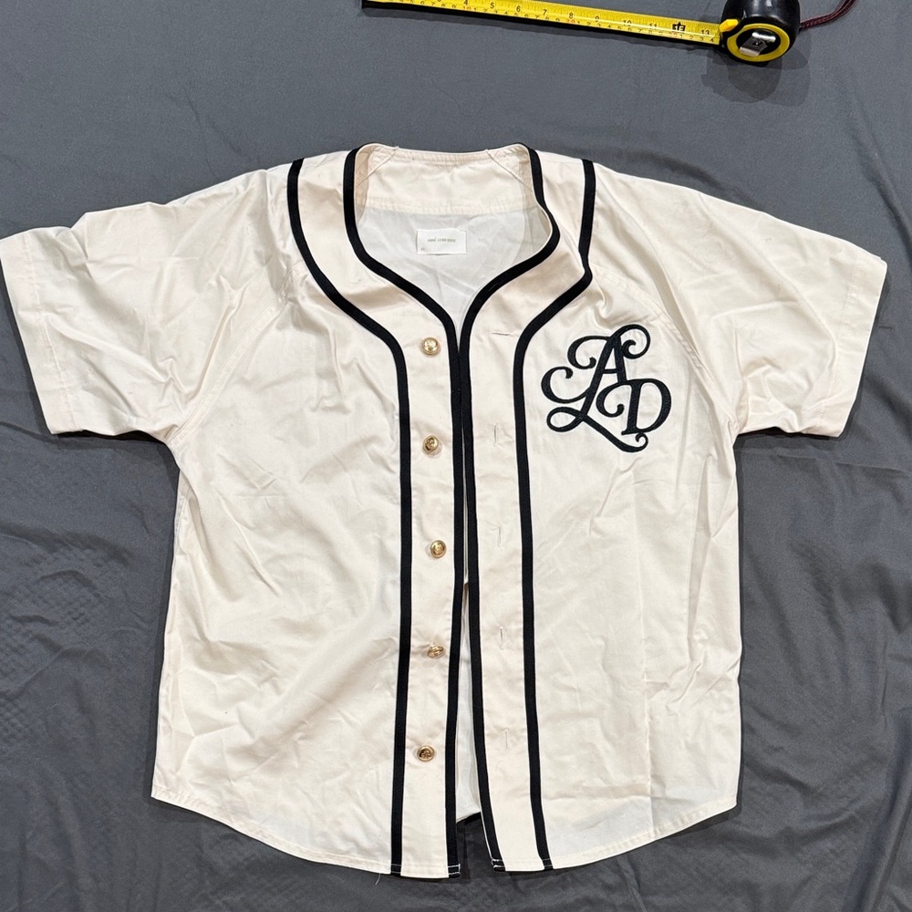 Aime Leon Dore Cream Button Down Shirt with Black Accents